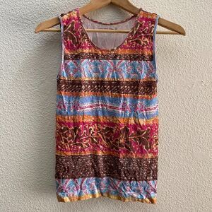 Vintage Athleta Tank Top Athletic Workout Gym Casual Medium All Over Print